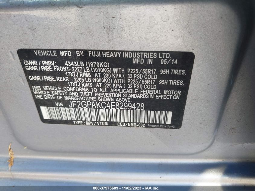 2014 SUBARU XV CROSSTREK 2.0I LIMITED - JF2GPAKC4E8299428