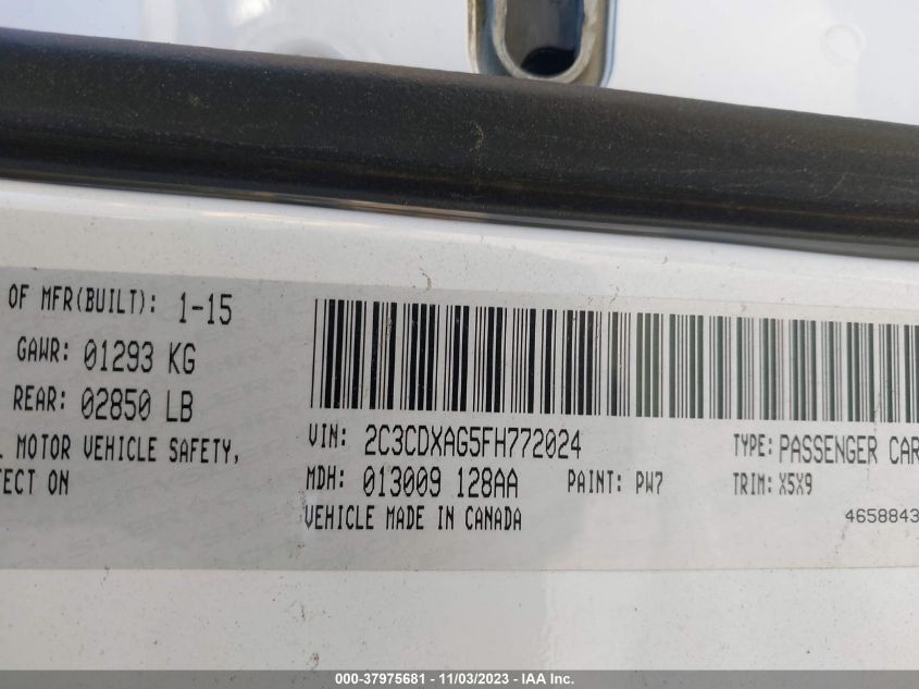 2015 DODGE CHARGER POLICE - 2C3CDXAG5FH772024