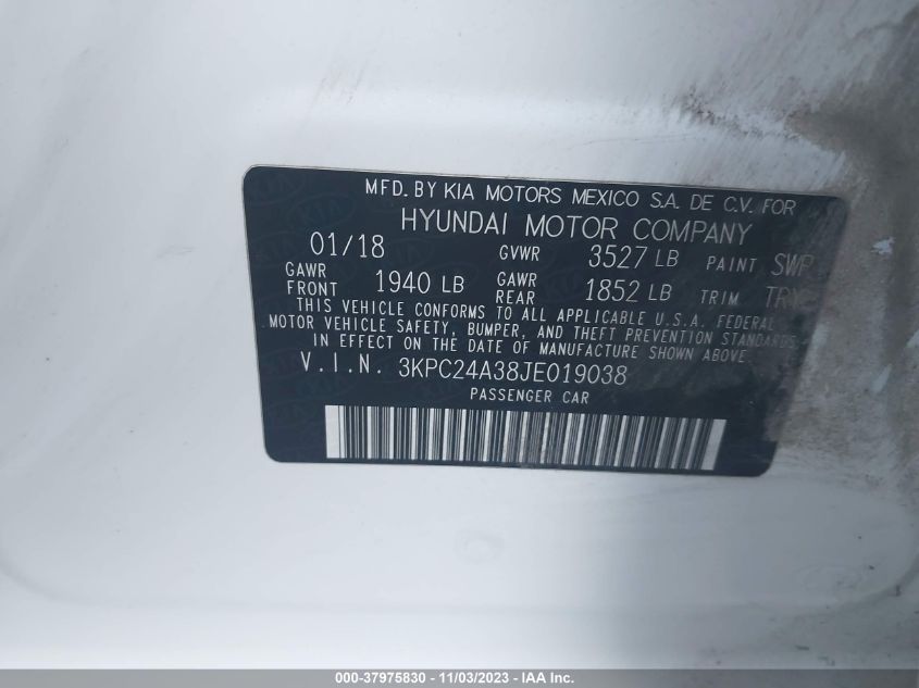 2018 HYUNDAI ACCENT SE - 3KPC24A38JE019038