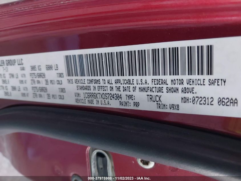 2013 RAM 1500 ST - 1C6RR6KTXDS724304