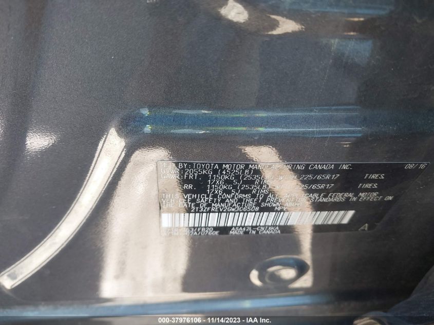 2016 TOYOTA RAV4 LE - 2T3ZFREV2GW306508
