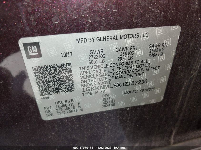2018 GMC ACADIA SLT - 1GKKNMLSXJZ157230