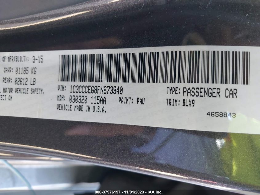 2015 CHRYSLER 200 C - 1C3CCCEG8FN673940