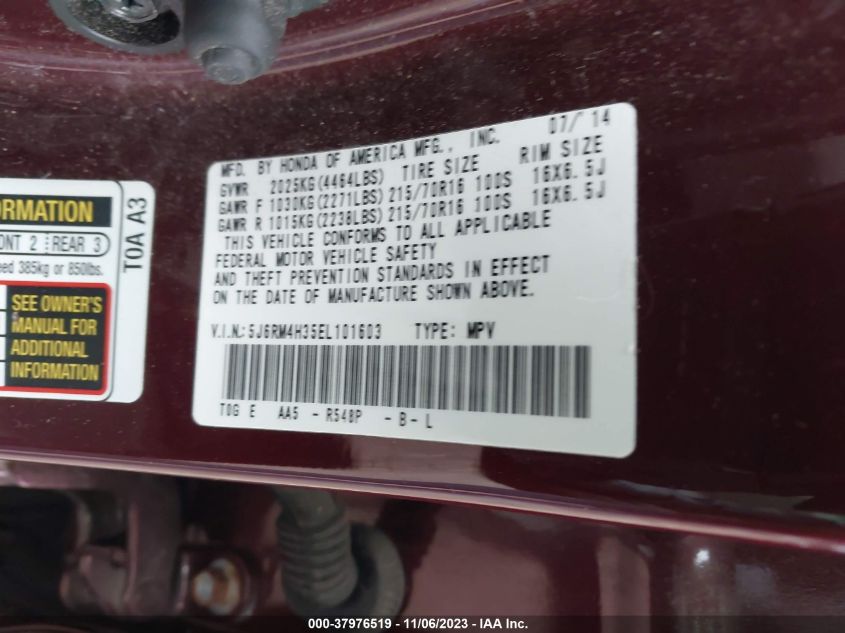 2014 HONDA CR-V LX - 5J6RM4H35EL101603