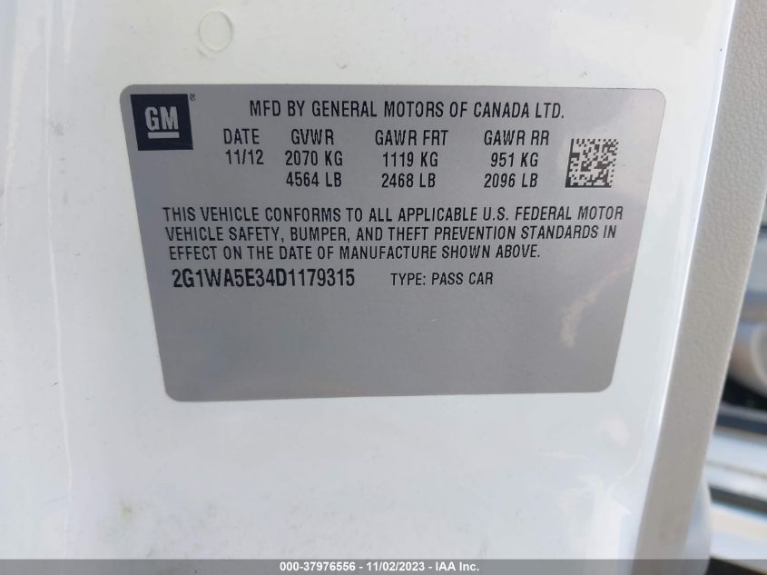 2013 CHEVROLET IMPALA LS - 2G1WA5E34D1179315