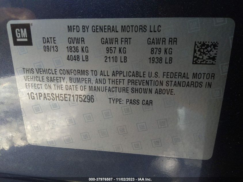 2014 CHEVROLET CRUZE LS - 1G1PA5SH5E7175296