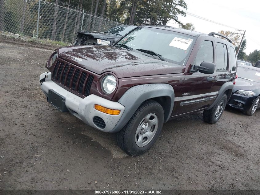 1J4GL48K24W135769 2004 JEEP LIBERTY SPORTphoto 2