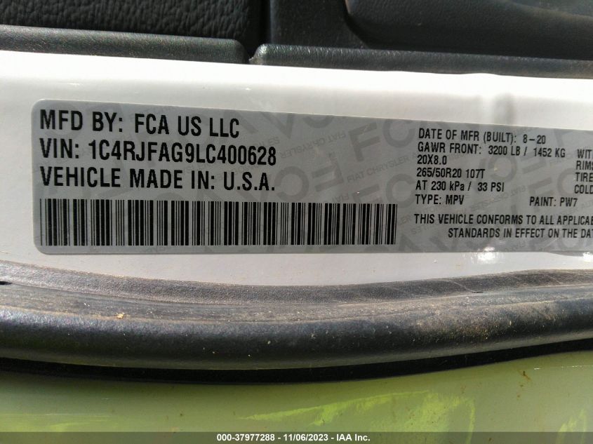 2020 JEEP GRAND CHEROKEE ALTITUDE 4X4 - 1C4RJFAG9LC400628
