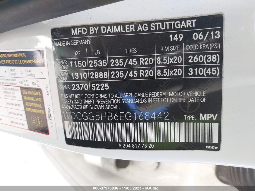 2014 MERCEDES-BENZ GLK 350 - WDCGG5HB6EG168442
