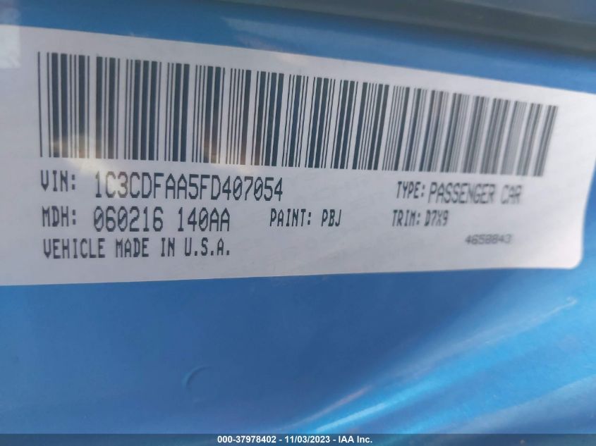 2015 DODGE DART SE - 1C3CDFAA5FD407054