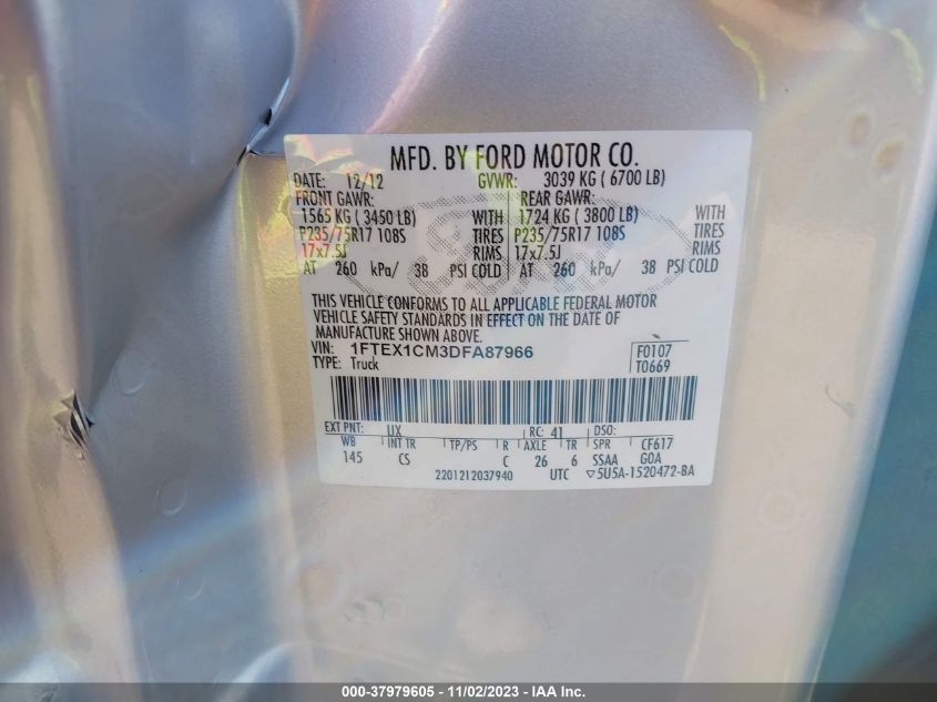 2013 FORD F-150 XL - 1FTEX1CM3DFA87966