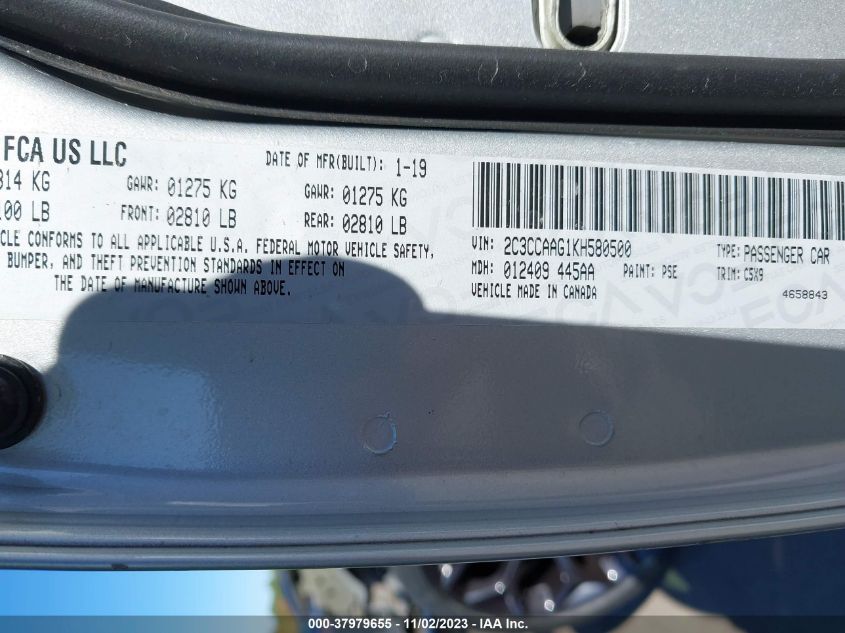 2019 CHRYSLER 300 TOURING - 2C3CCAAG1KH580500
