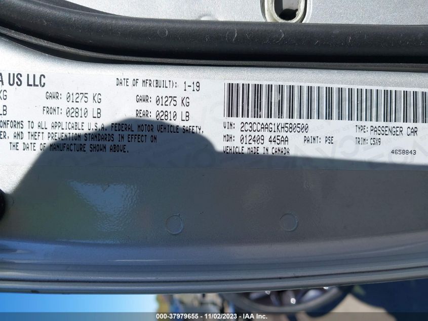 2019 CHRYSLER 300 TOURING - 2C3CCAAG1KH580500