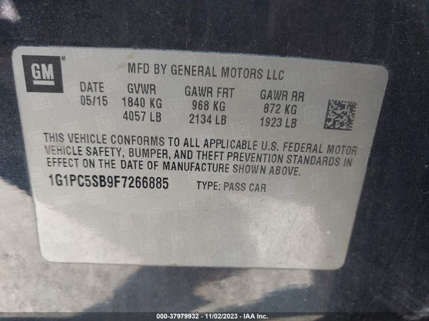 2015 CHEVROLET CRUZE 1LT AUTO - 1G1PC5SB9F7266885