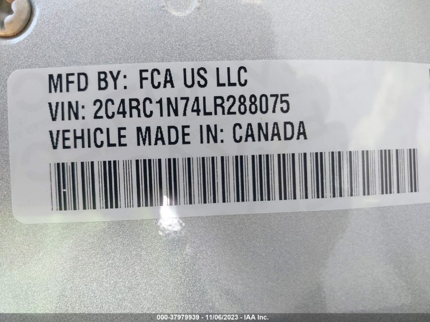2020 CHRYSLER PACIFICA HYBRID LIMITED 2C4RC1N74LR288075