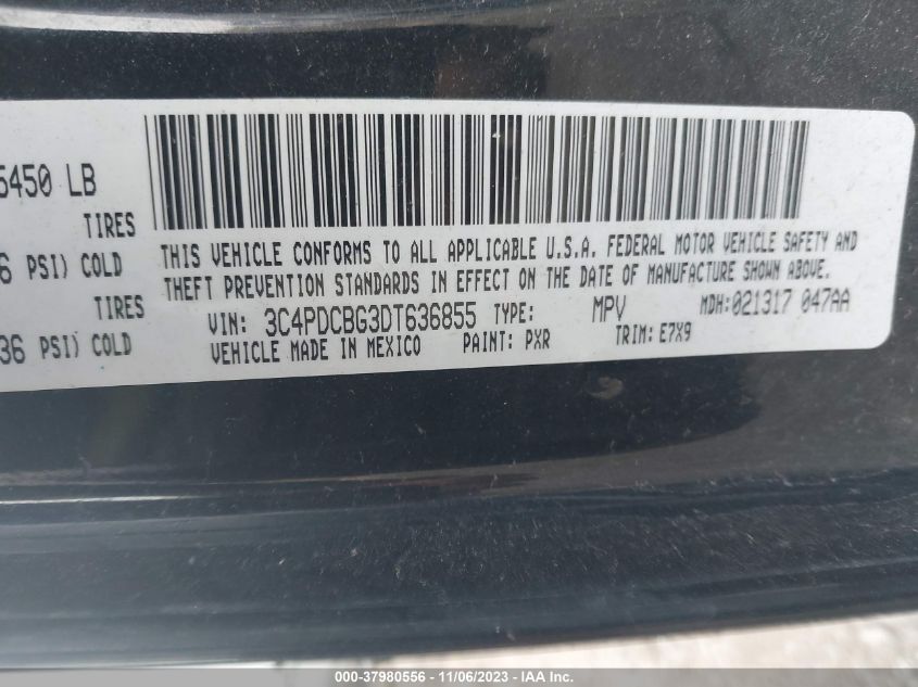 2013 DODGE JOURNEY SXT - 3C4PDCBG3DT636855