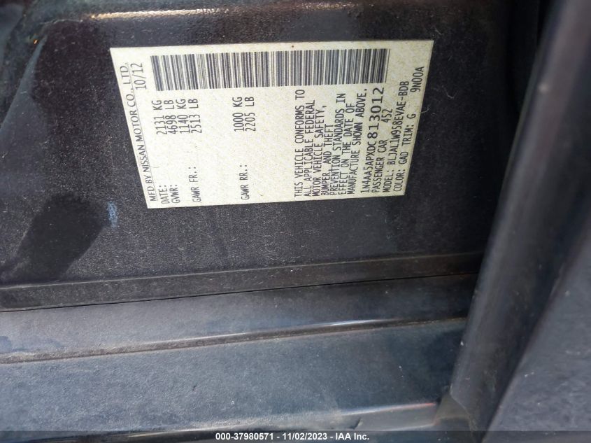 2013 NISSAN MAXIMA 3.5 SV - 1N4AA5APXDC813012
