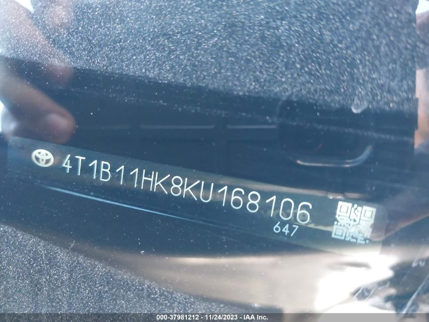 2019 TOYOTA CAMRY LE - 4T1B11HK8KU168106