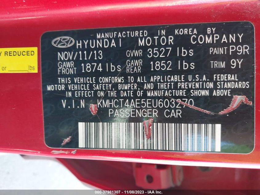 2014 HYUNDAI ACCENT GLS/GS - KMHCT4AE5EU603270