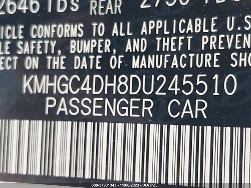 2013 HYUNDAI GENESIS 5.0L R-SPEC - KMHGC4DH8DU245510