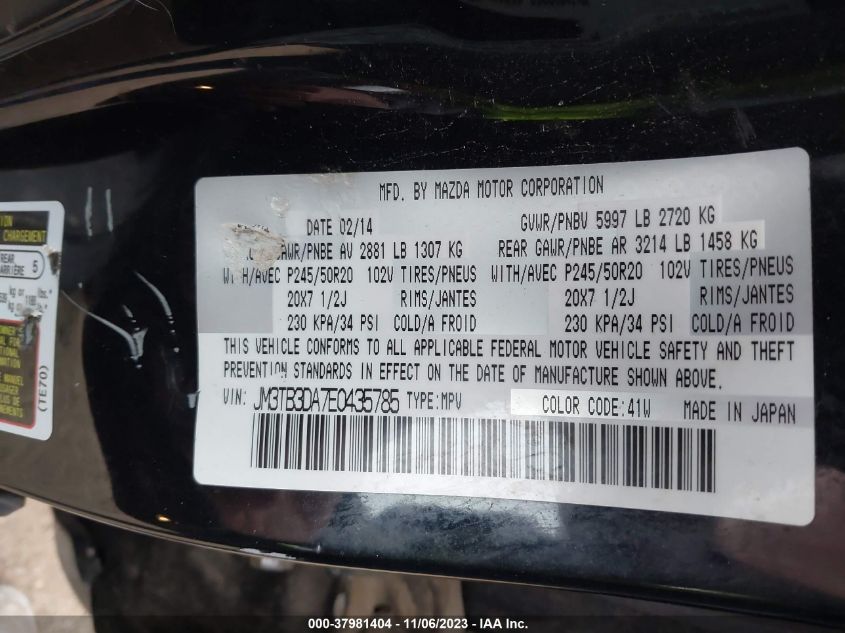 2014 MAZDA CX-9 GRAND TOURING - JM3TB3DA7E0435785