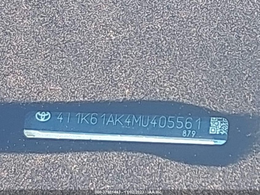 2021 TOYOTA CAMRY XSE - 4T1K61AK4MU405561