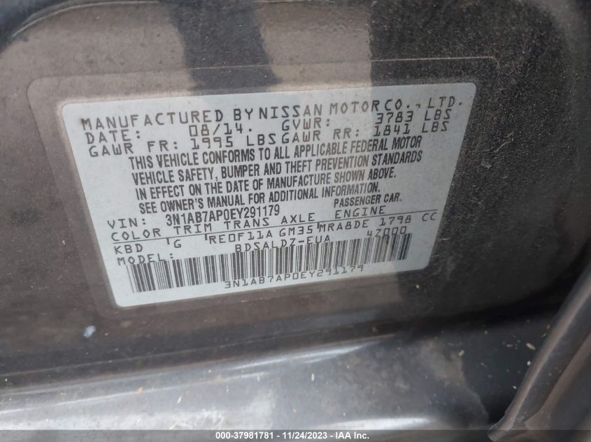 2014 NISSAN SENTRA SV - 3N1AB7AP0EY291179