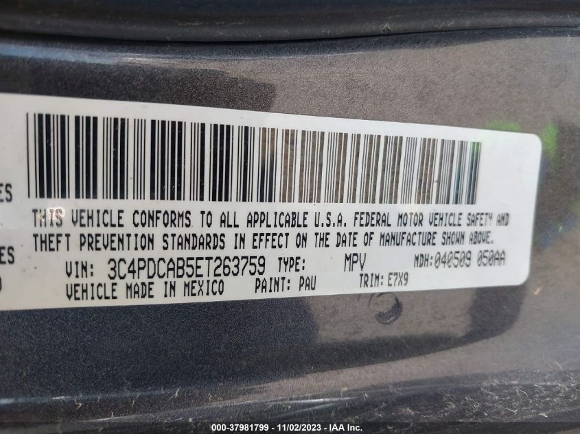 2014 DODGE JOURNEY SE - 3C4PDCAB5ET263759