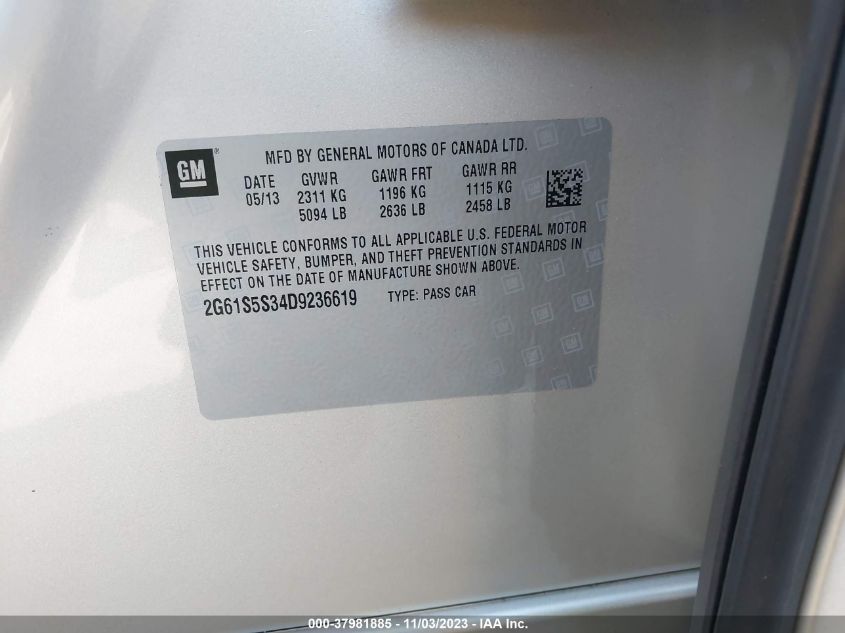 2013 CADILLAC XTS PREMIUM - 2G61S5S34D9236619