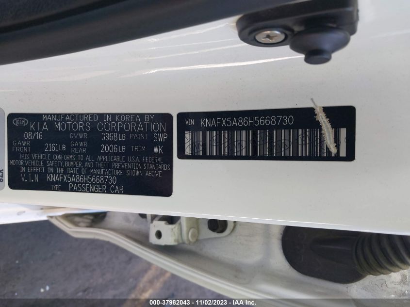 2017 KIA FORTE5 EX - KNAFX5A86H5668730