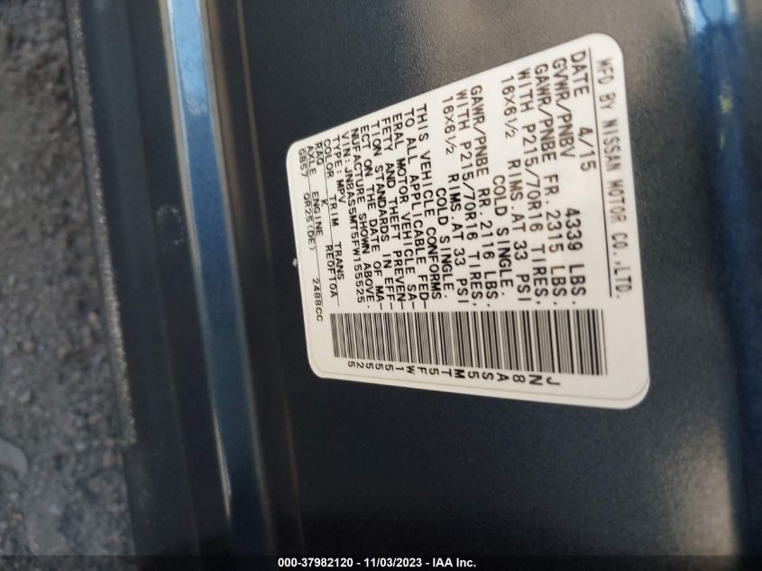 2015 NISSAN ROGUE SELECT S - JN8AS5MT5FW155525