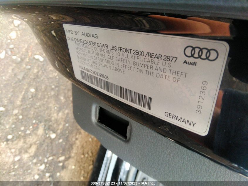 WAUM2AF23KN029506 | 2019 AUDI A6