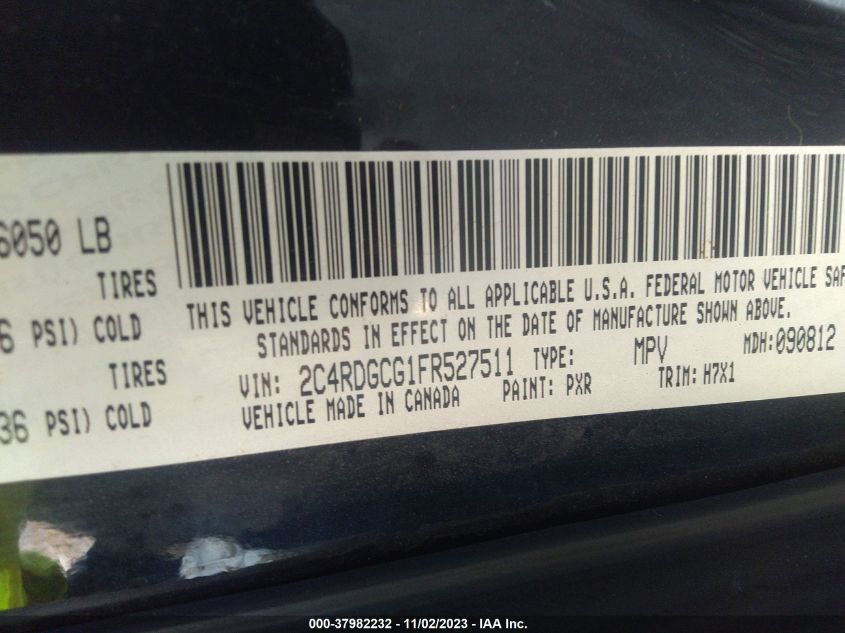 2015 DODGE GRAND CARAVAN SXT - 2C4RDGCG1FR527511