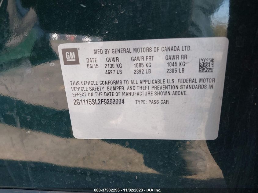 2015 CHEVROLET IMPALA LT - 2G1115FL2F9293994