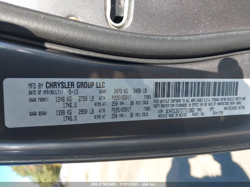 2013 DODGE JOURNEY SXT - 3C4PDCBG7DT711962