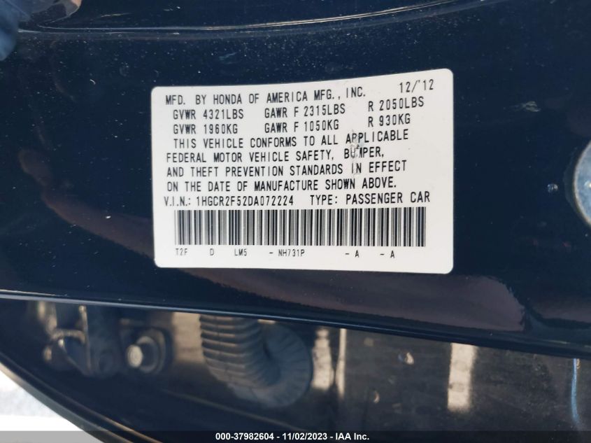 2013 HONDA ACCORD SPORT - 1HGCR2F52DA072224