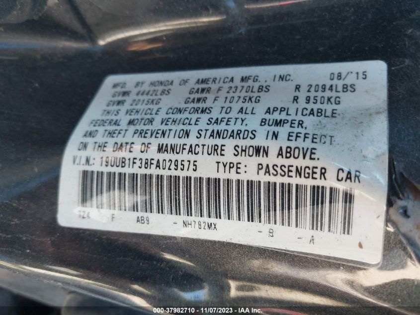 2015 ACURA TLX - 19UUB1F38FA029575