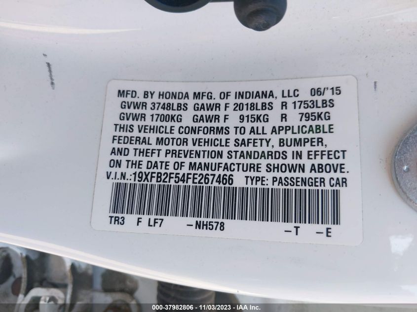 2015 HONDA CIVIC LX - 19XFB2F54FE267466