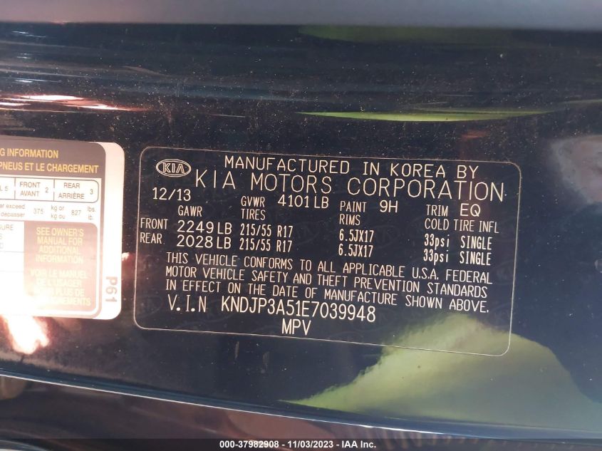 2014 KIA SOUL + - KNDJP3A51E7039948