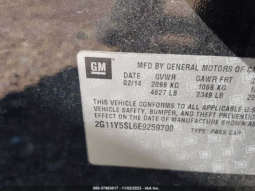 2014 CHEVROLET IMPALA 1LS - 2G11Y5SL6E9259700