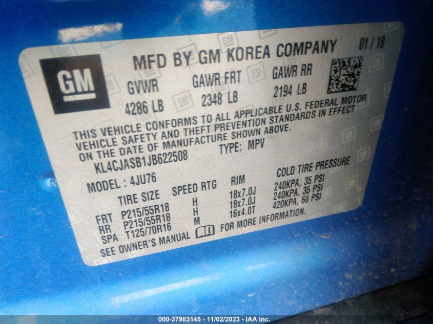 2018 BUICK ENCORE PREFERRED - KL4CJASB1JB622508