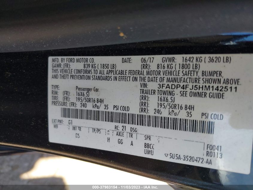 2017 FORD FIESTA TITANIUM - 3FADP4FJ5HM142511