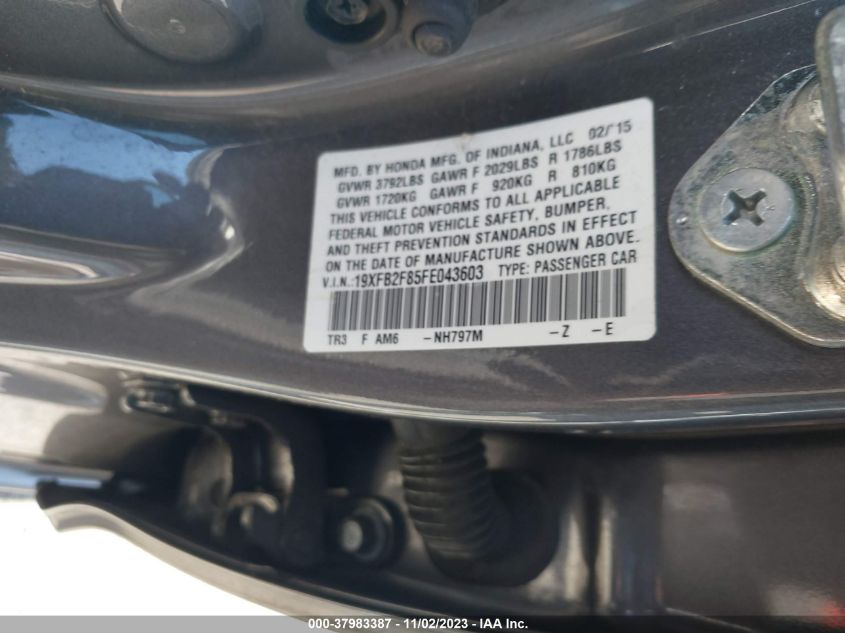 2015 HONDA CIVIC EX - 19XFB2F85FE043603