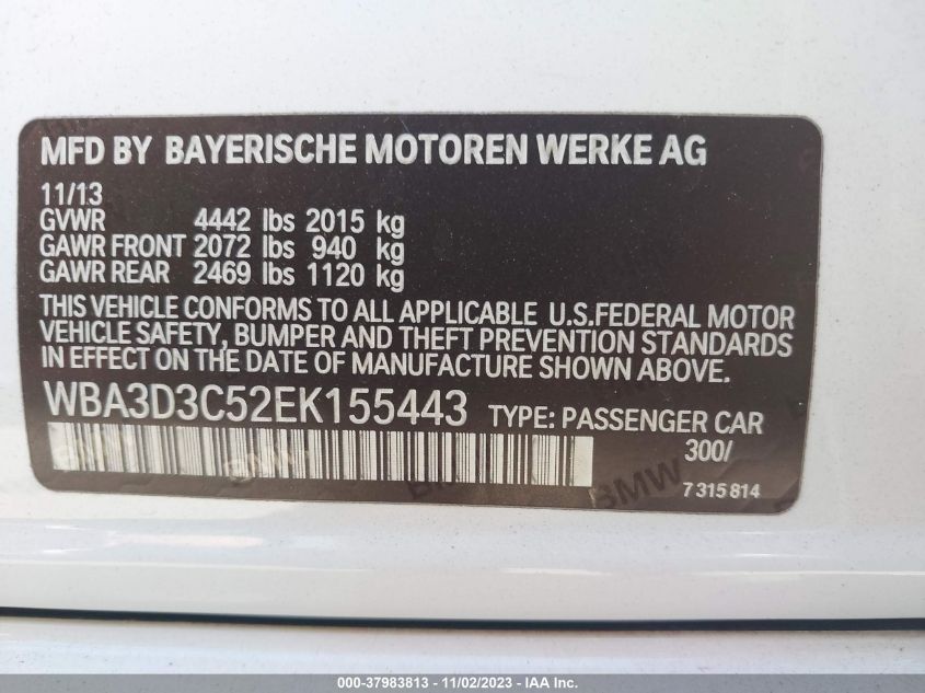 2014 BMW 328D - WBA3D3C52EK155443