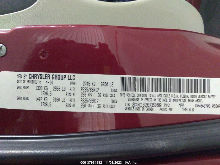 2014 CHRYSLER TOWN & COUNTRY TOURING - 2C4RC1BG9ER358080