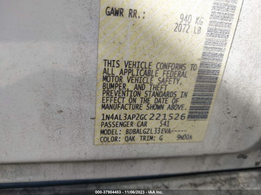 2016 NISSAN ALTIMA - 1N4AL3AP2GC221526