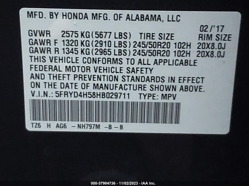 2017 ACURA MDX TECHNOLOGY - 5FRYD4H58HB029711