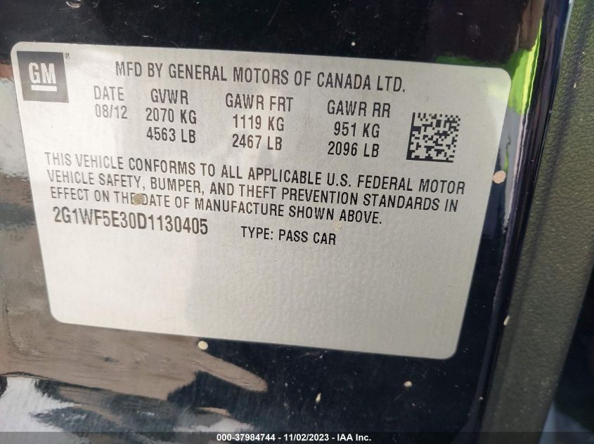2013 CHEVROLET IMPALA LS - 2G1WF5E30D1130405