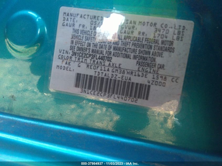 2015 NISSAN VERSA NOTE SV - 3N1CE2CP3FL440702