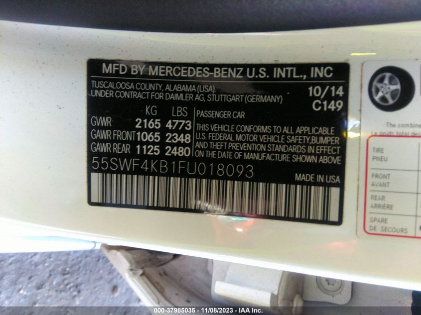 2015 MERCEDES-BENZ C 300 4MATIC - 55SWF4KB1FU018093